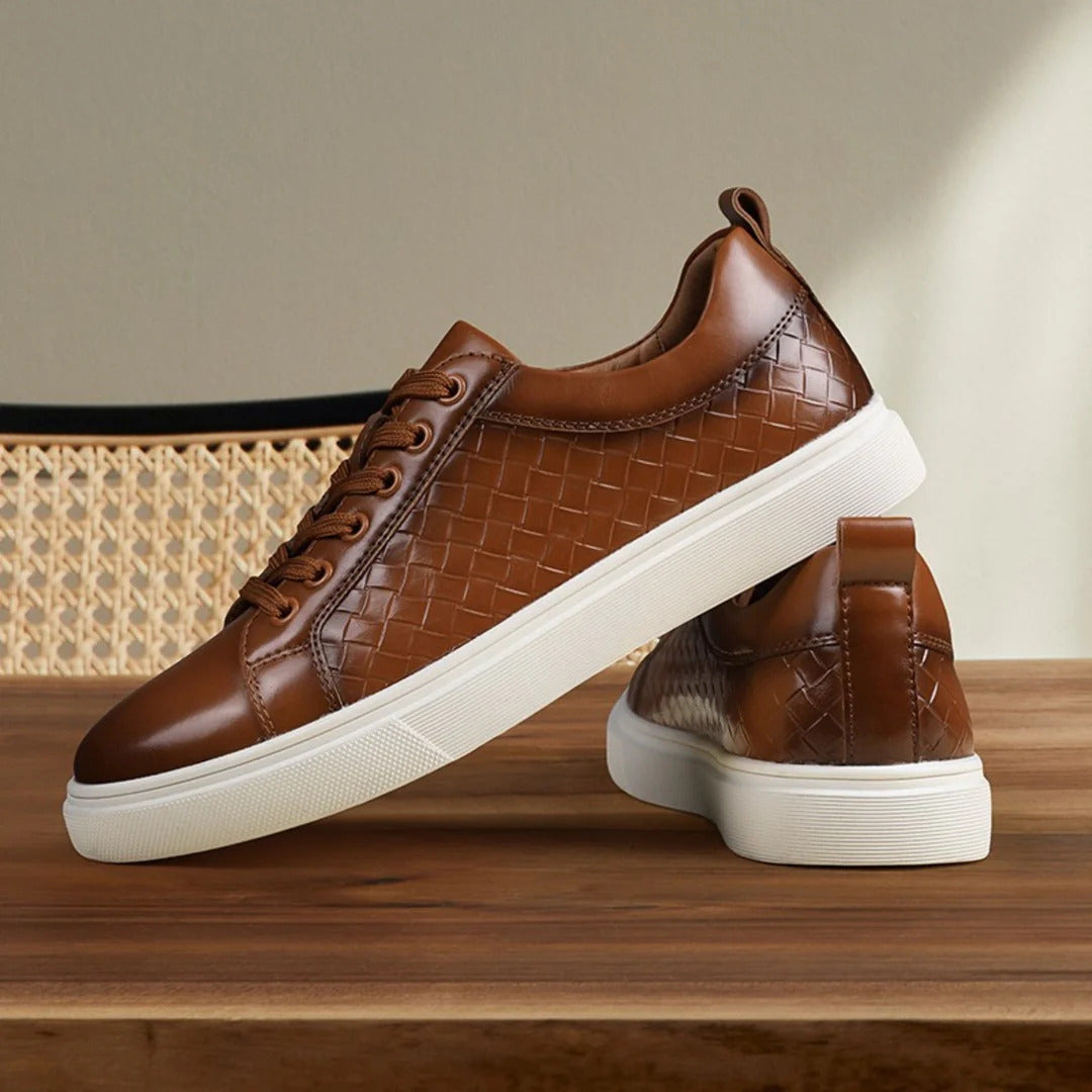 SNEAKER IN PELLE INTRECCIATA